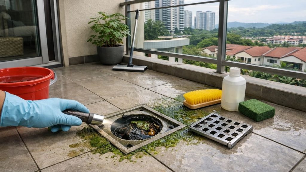 Malaysia balcony drain guide: 5 checks【Stop algae slick and prevent puddles after rain】