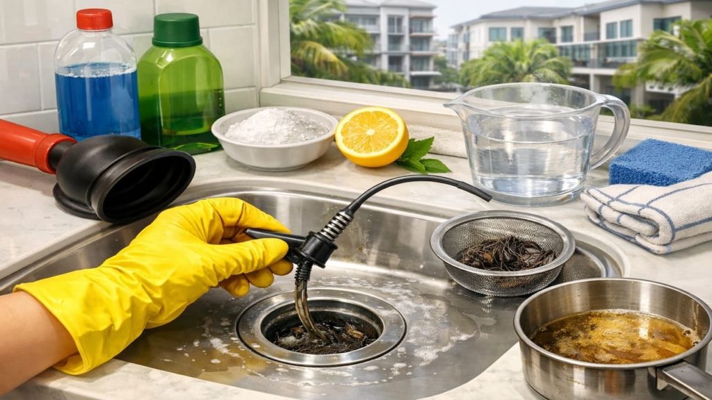 Malaysia slow drain guide: 5 steps【Clear hair and grease】