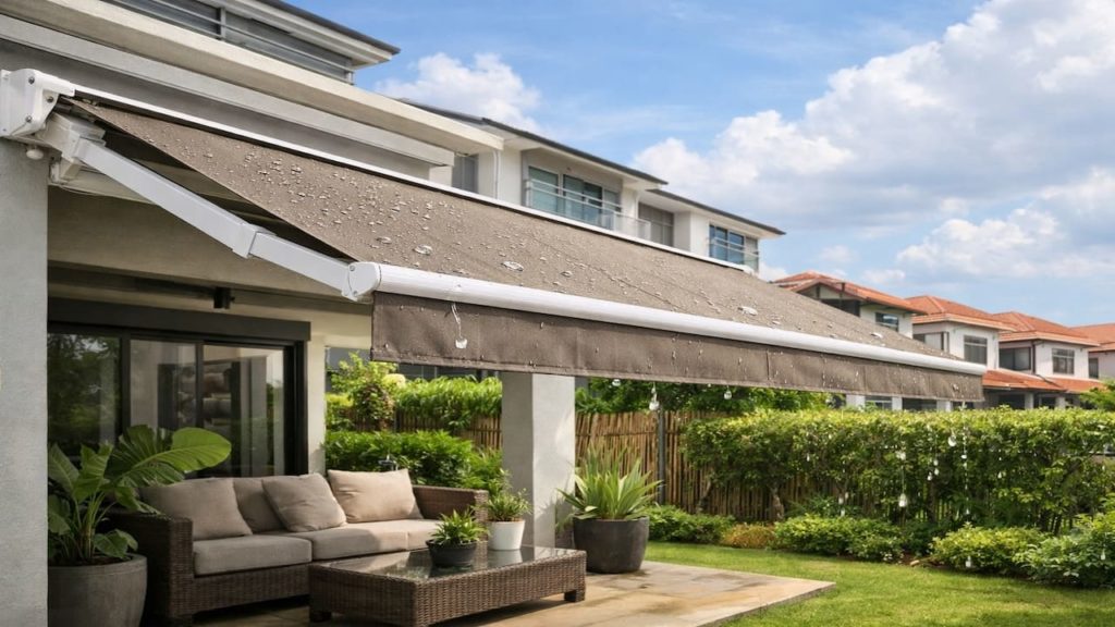 Garden awnings that last longer: 5 checks【Pick fabric and frame that resist humidity】