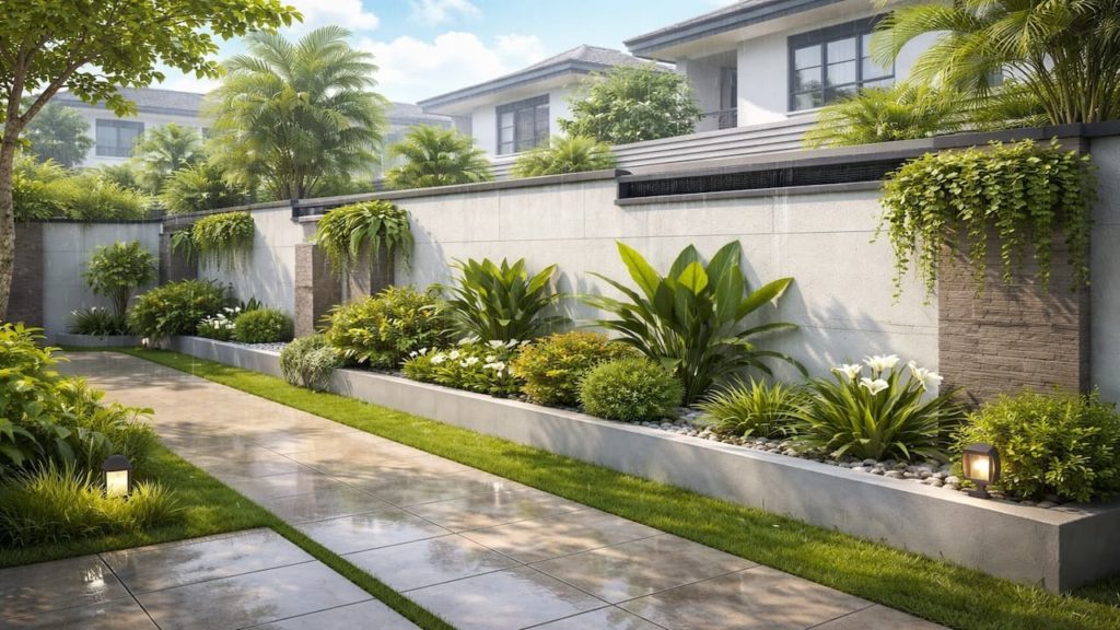 Boundary wall garden design: 5 tips【Reduce streaks and stains on rainy days】