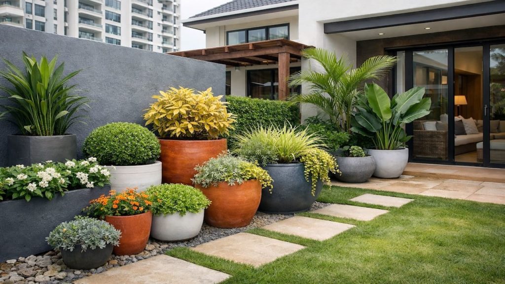 Color-plan garden design: 5 tips【Match walls, pots, and greens for balance】
