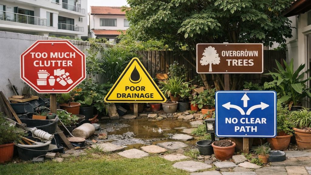 Common garden design mistakes: 5 signs【Why yards feel tight, dark, and busy】