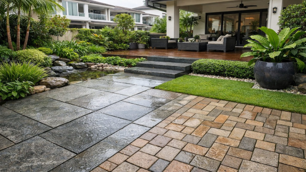Garden design with paving: 5 tips【Choose textures that stay safer when wet】