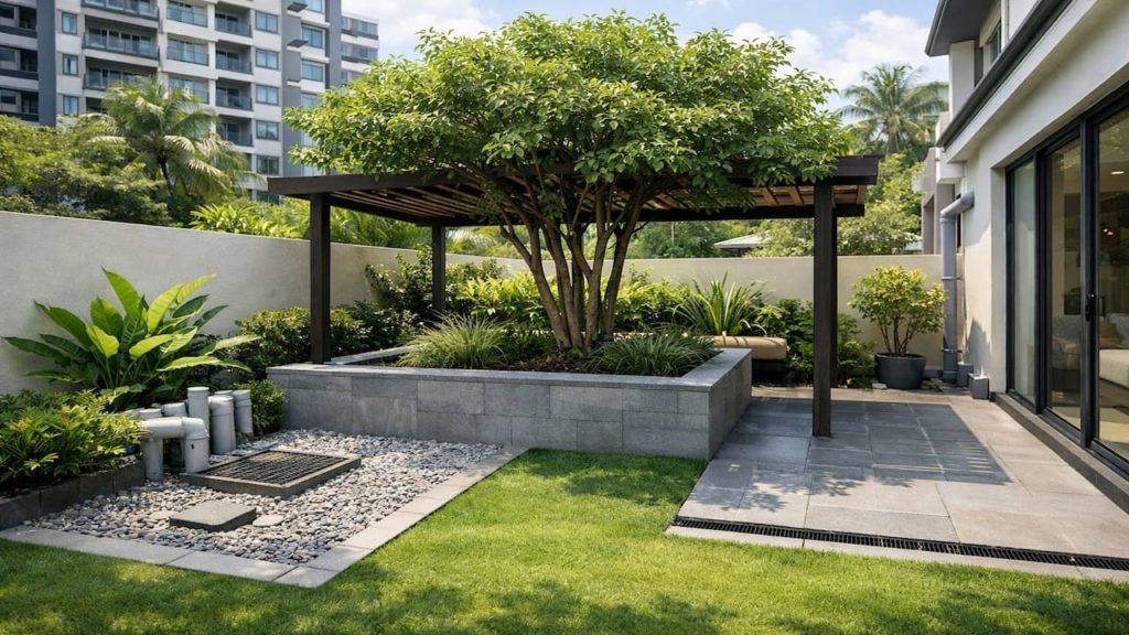 Tree-smart garden design: 5 checks【Shade without root risk near slabs and pipes】
