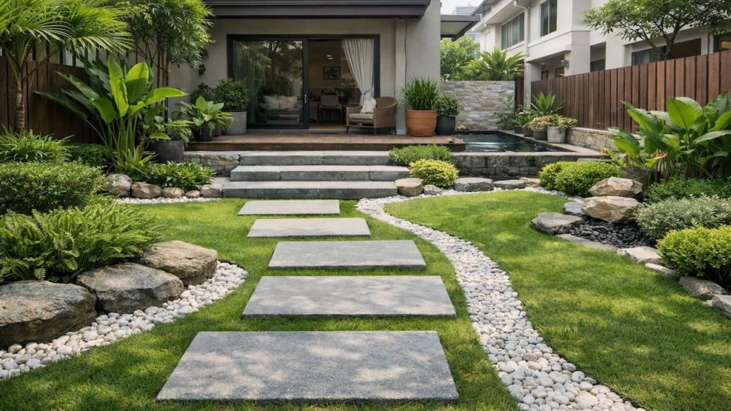 Garden layout for small yards: 5 steps【Make space look wide with clear paths】