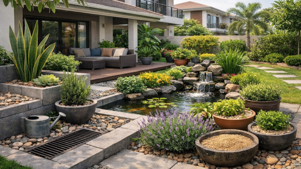 Garden layouts that deter mosquitoes: 5 checks【No standing water in pots drains or trays】
