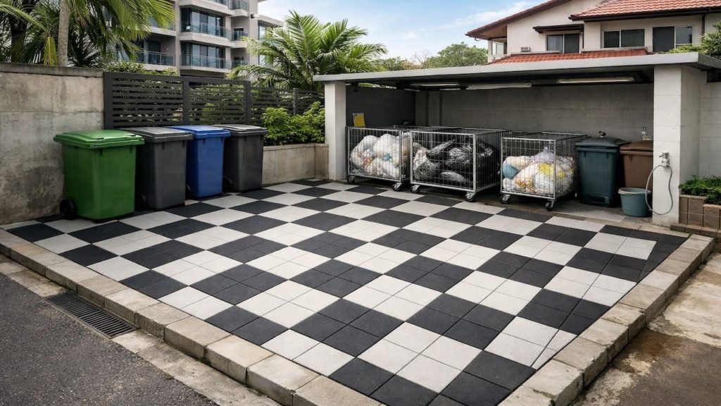 Paving for bin corners: 5 checks【Less odor, fewer flies, and easier daily cleaning】