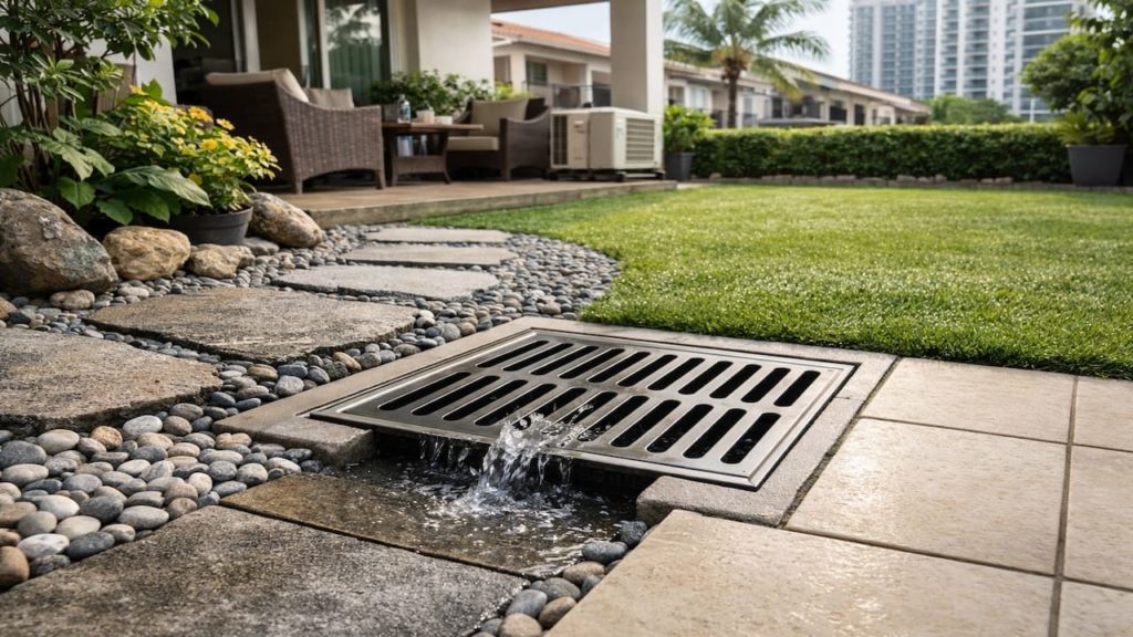 Paving near garden drains: 5 checks【Keep grates clear and stop overflow smells】