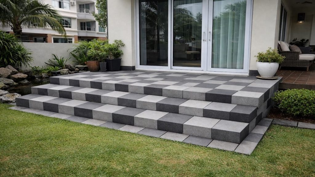 Paving height in a garden: 5 checks【Protect door thresholds from runoff and splash】