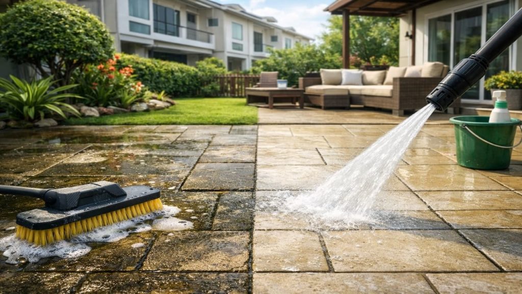 Garden paving maintenance: 5 tips【Clean faster with fewer stains & less scrubbing】