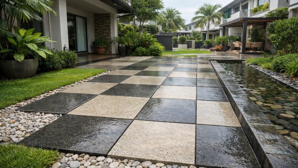 Slip-safe paving for garden entries: 5 checks【Avoid scary steps after heavy downpours】