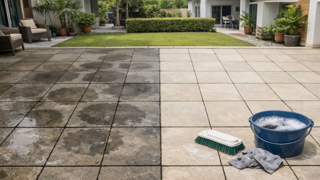 Fix stained garden paving: 5 signs【Why marks return even after you scrub hard】