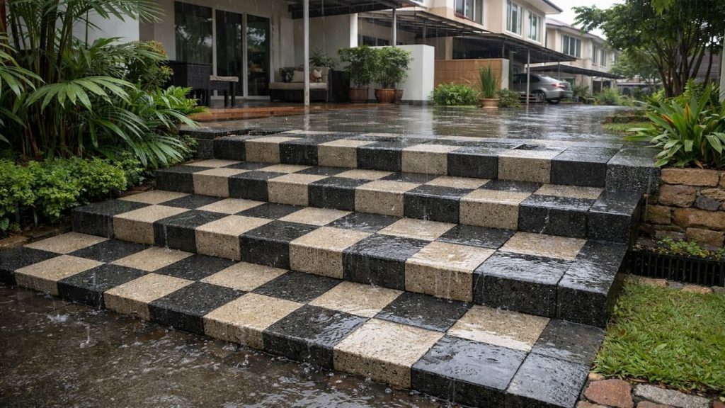 Garden paving for rainy steps: 5 checks【Grip matters more than shiny showroom】