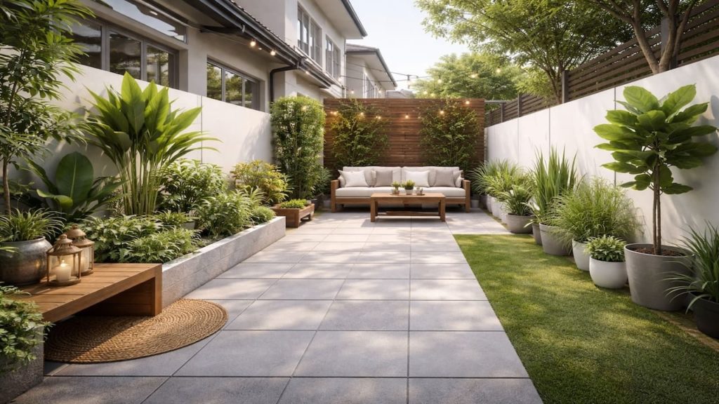 Paving a terrace-house garden: 5 tips【Make narrow yards look neat and spacious】