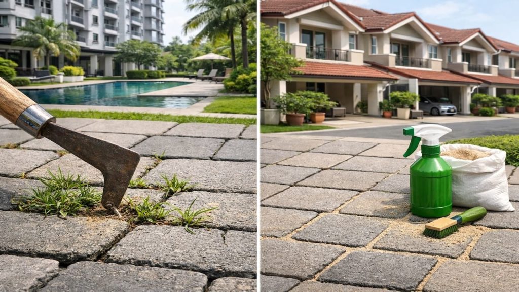 Weed control for paved gardens: 5 checks【Block growth in joints without harsh effort】