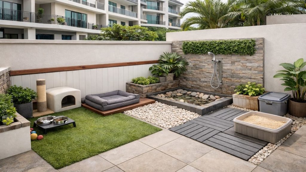 Garden corners made for pets: 5 tips【Easy clean area with less odor and mud】