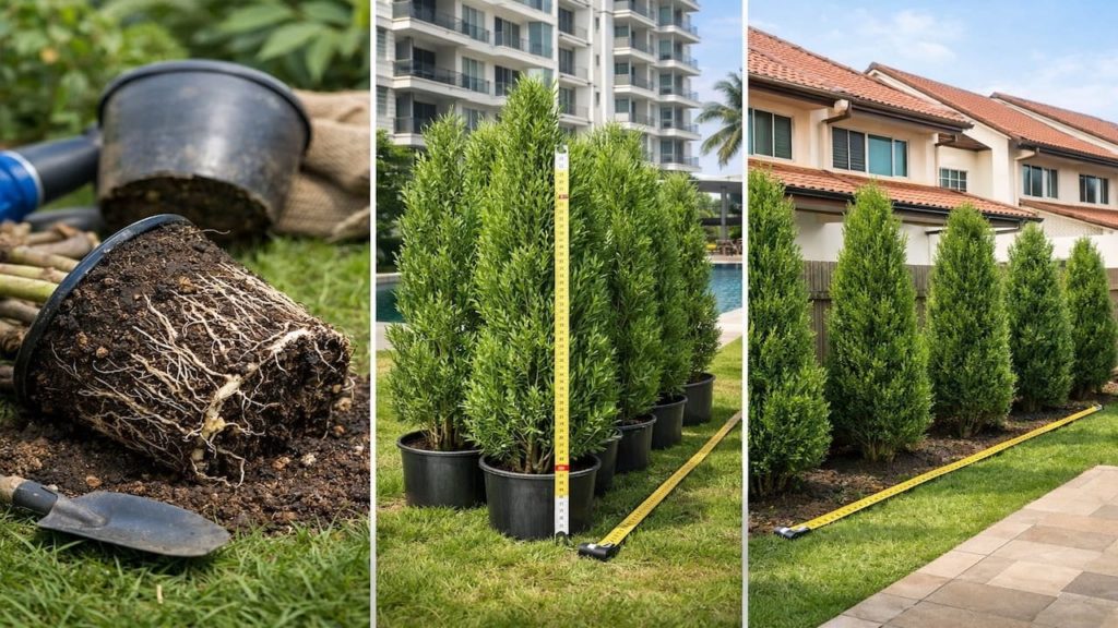 Privacy plant buying list: 5 checks【Root health, height, and spacing plans】