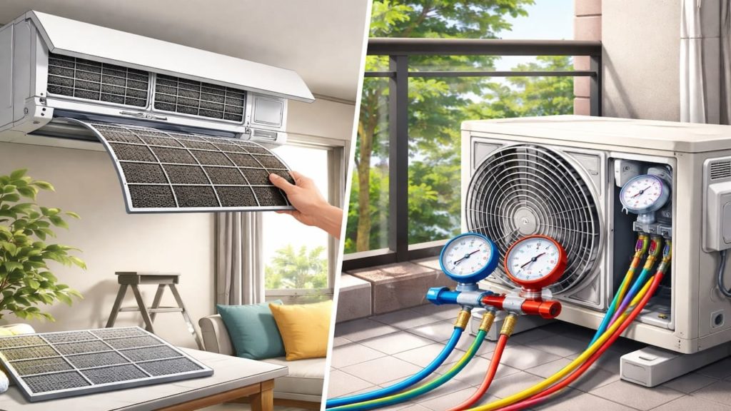 Repair AC weak cooling: 5 checks【Filters first, then gas myths】