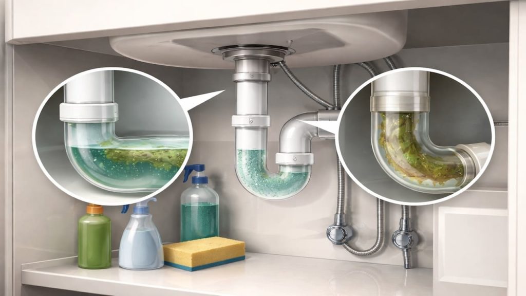Repair sink drain smell: 5 checks【Trap water and biofilm buildup】