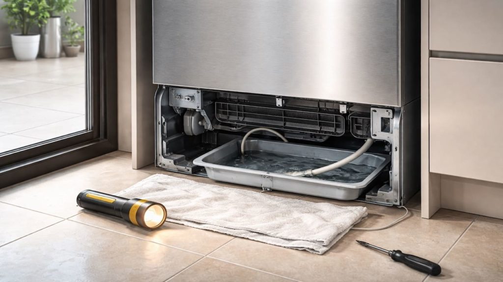 Repair fridge water leak: 5 checks【Drain pan and line routing issues】