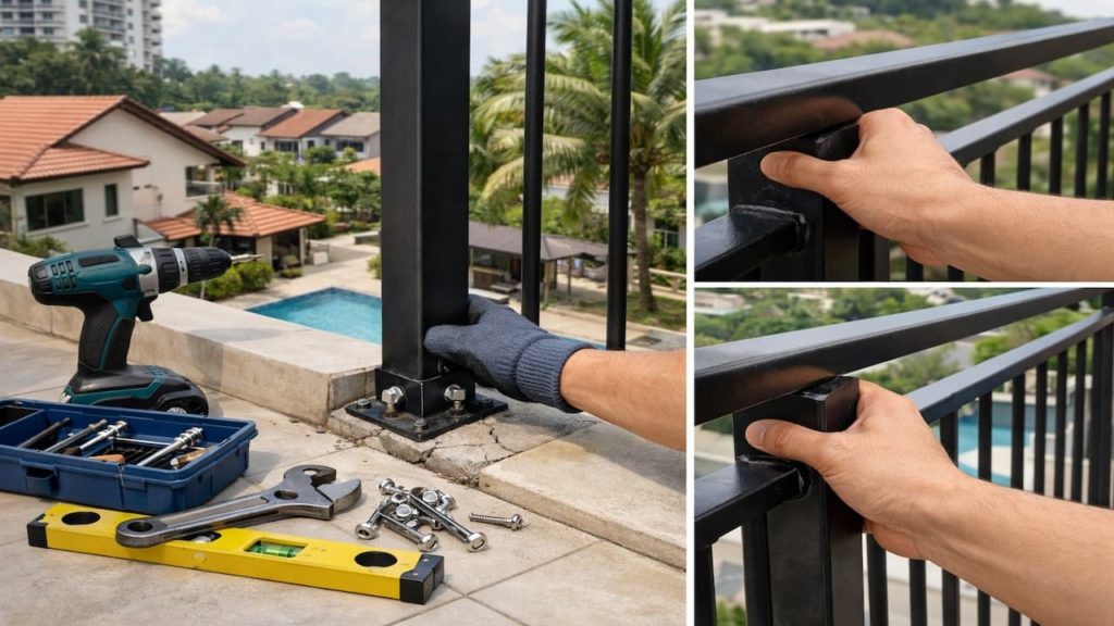 Repair loose railing: 5 checks【Anchors, cracks, and wobble risk】