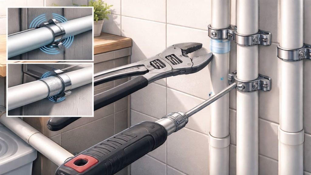 Repair noisy pipes: 5 checks【Water hammer and loose clamps】