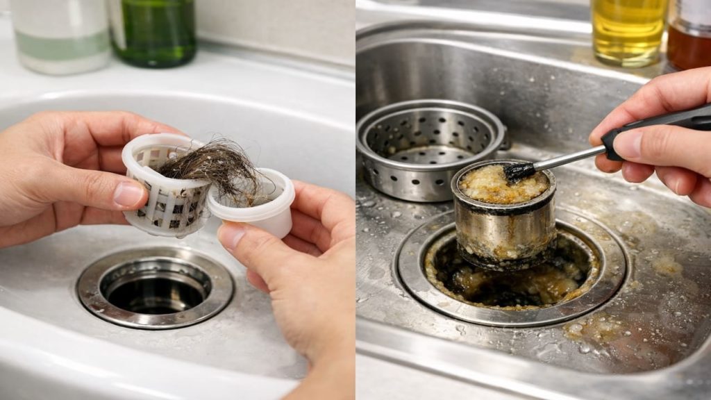 Repair slow drain: 5 checks【Hair traps and grease plugs first】