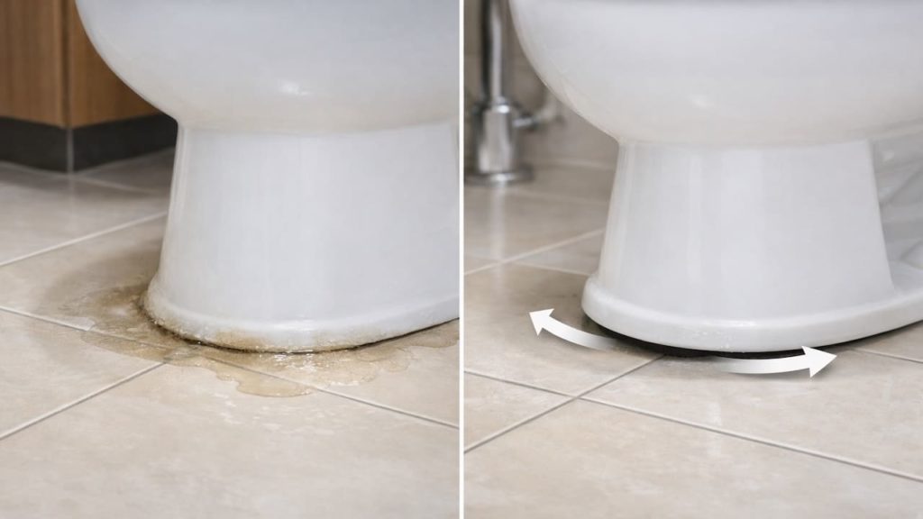 Repair toilet leak base: 5 signs【Wax seal failure and rocking bowl】