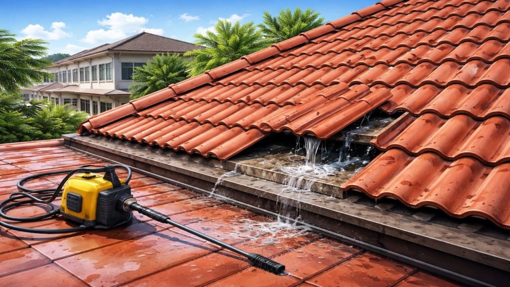 Roof leak after cleaning roof: 5 mistakes【Pressure washing lifts tiles and seals】