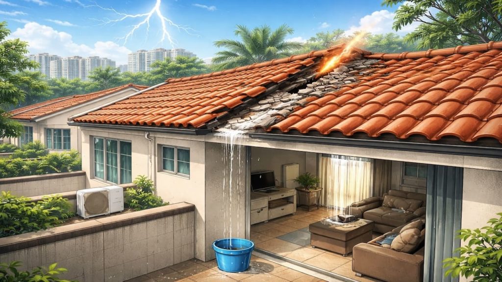 Roof leak after lightning: 5 checks【Surges and cracks can happen together】