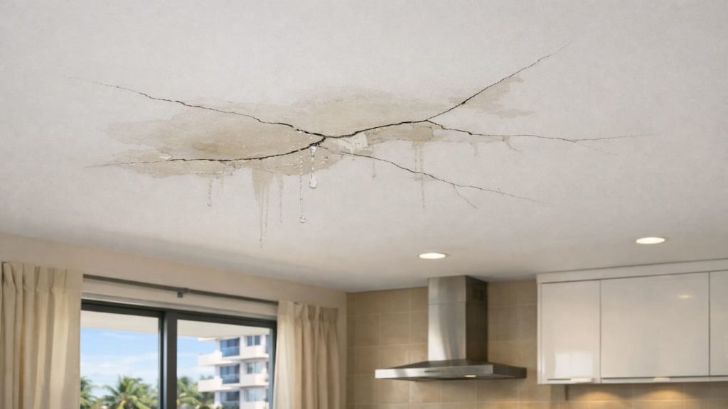 Roof leak ceiling crack: 5 checks【Cracks show stress and water movement】