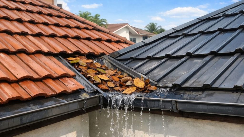 Roof leak at valley: 5 checks【Leaves trap water and force overflow】
