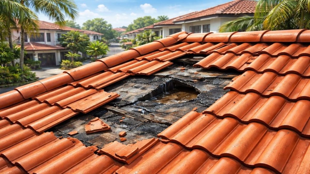 Roof leak on tiled roof: 5 checks【Broken tiles and underlay tears matter】