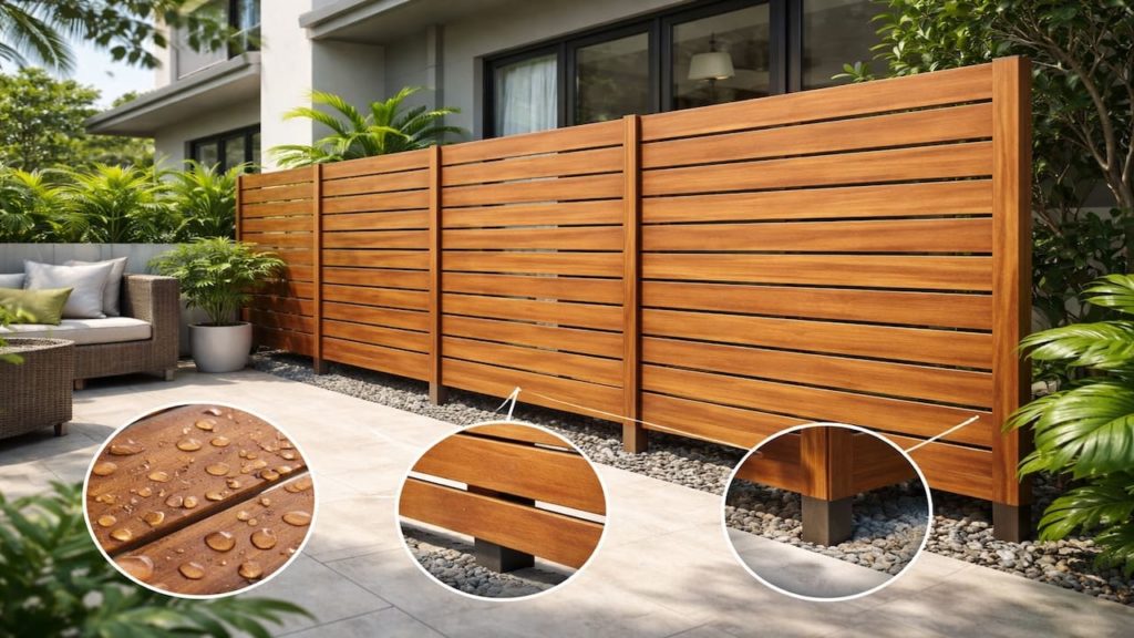 Wood privacy panels: 5 checks【Seal, spacing, and rot risk in humidity】