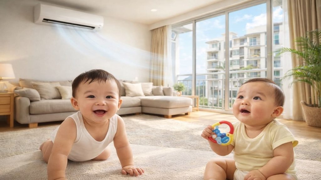 Aircond with babies: 5 tips【Safe temp and airflow setup】