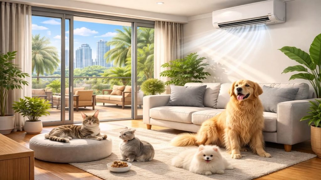 Aircond with pets: 5 tips【Keep them safe and comfortable】