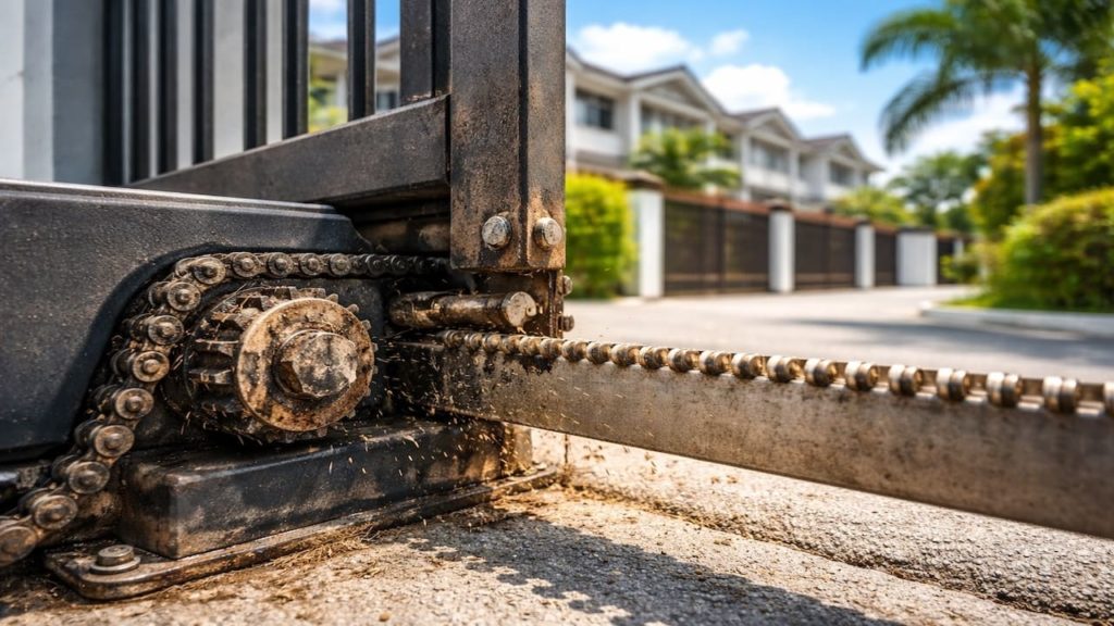 Autogate grinding sound: 5 signs【Rack, pinion, & chain wear you can spot】