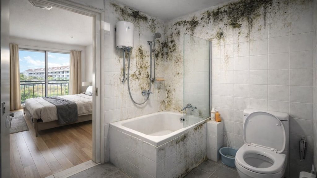 Bathroom ceiling mold from humidity: 5 checks【Find leaks and dry the air】