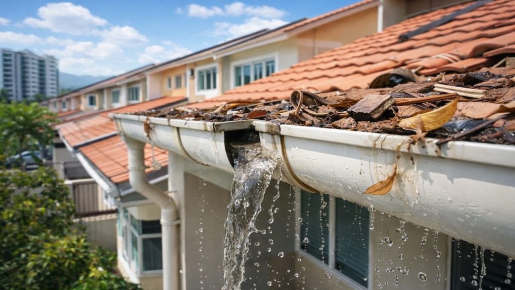 Gutter overflow after renovation: 5 reasons【Debris and misalignment after work】