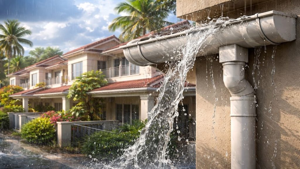 Gutter downpipe too small: 5 signs【Upgrade flow for heavy downpours】