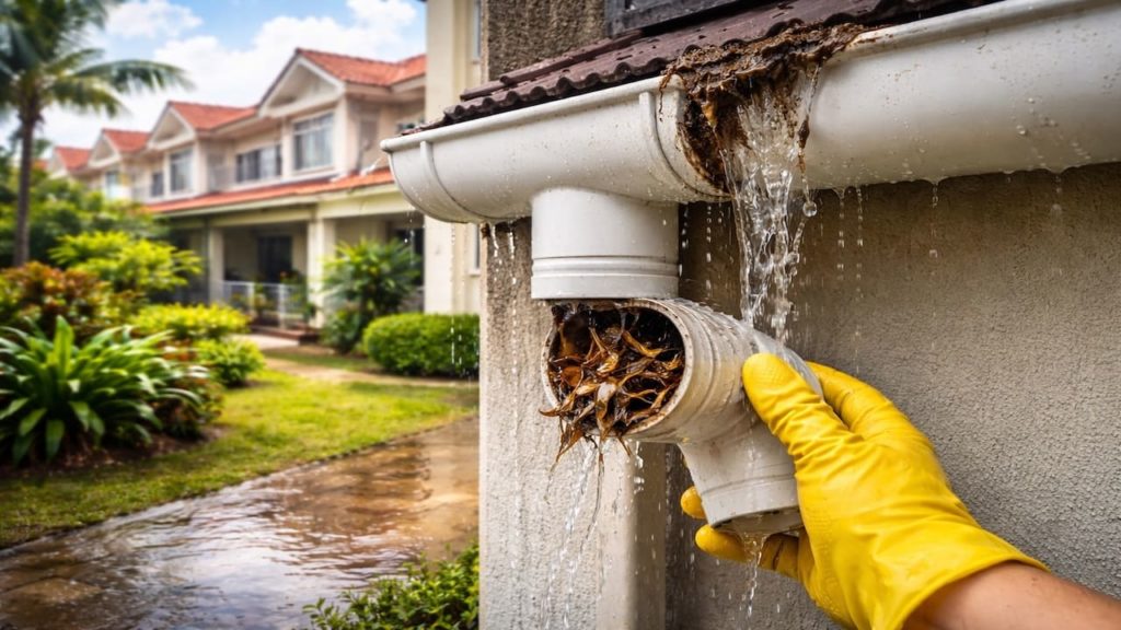 Gutter overflow after rain: 5 checks【Find hidden clogs in downpipes】