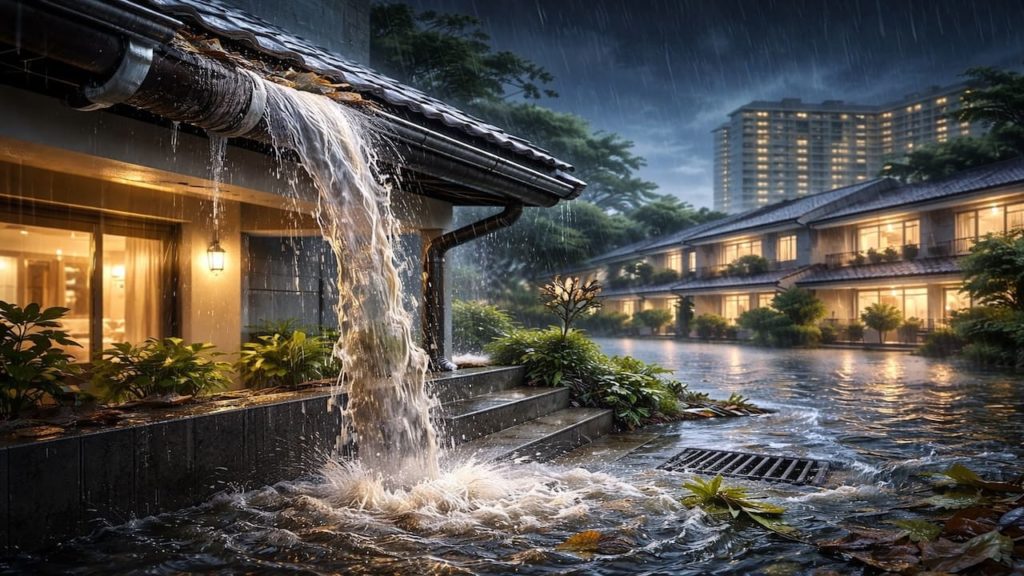 Gutter overflow at night: 5 checks【Noise splash and safety steps to take】