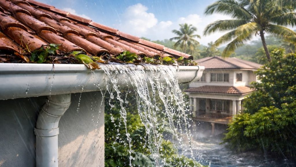 Gutter overflowing in storms: 5 reasons【Malaysia rain can overwhelm poor flow】