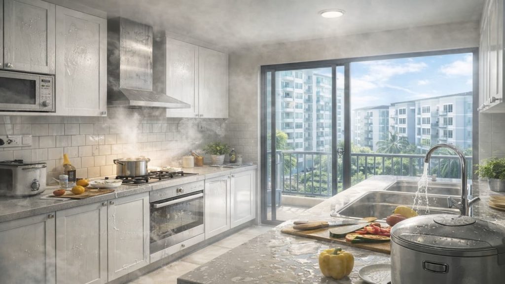 Kitchen humidity won’t clear: 5 fixes【Reduce cooking steam in condos】