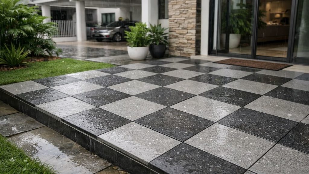 Landscape anti-slip porch: 5 checks【Safer tiles for rainy season entries】