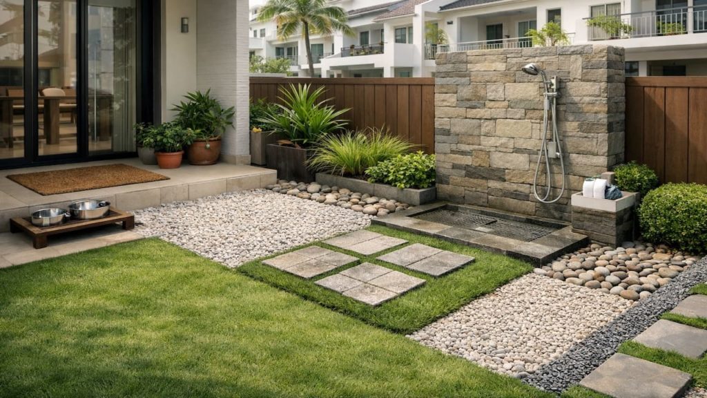 Landscape for dogs: 5 tips【Cut odor and mud around the porch】