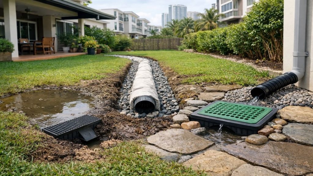 Landscape drainage fixes: 5 checks【Stop puddles that breed mosquitoes fast】