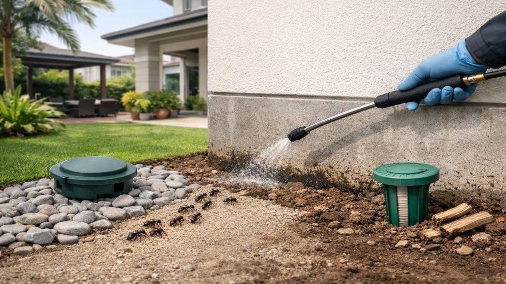 Landscape pests control: 5 checks【Reduce ants and termites near walls】