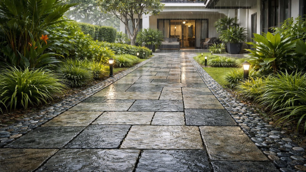 Landscape stone walkway: 5 checks【Keep joints tight in heavy rain】
