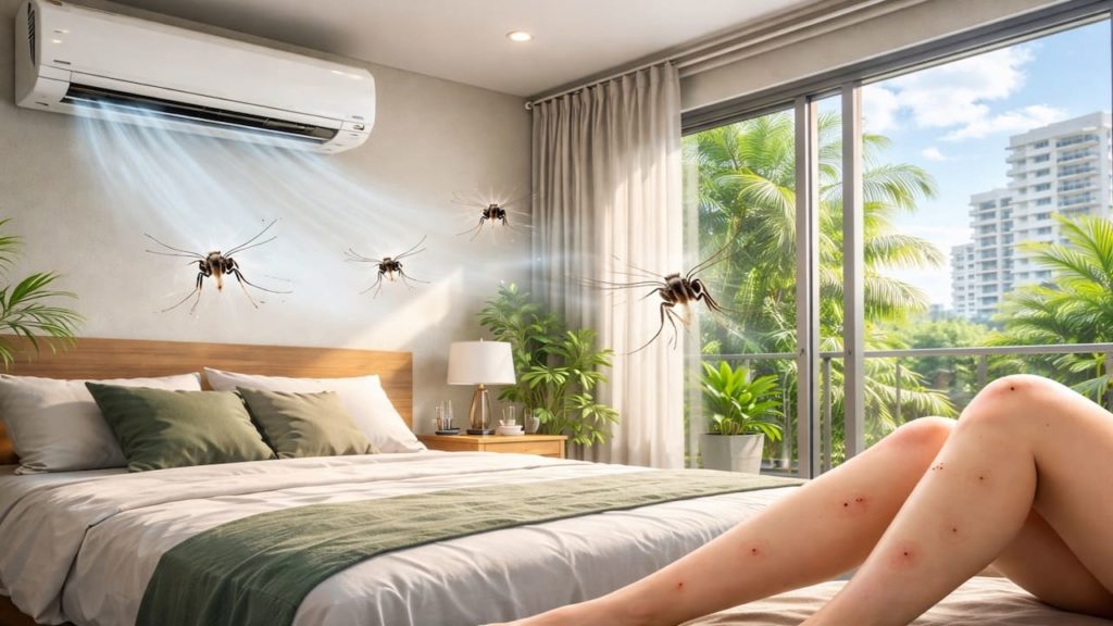 Mosquito bites even with AC: 5 causes【Airflow patterns that keep bugs near you】